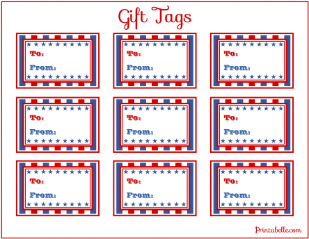 Free Patriotic “4th Of July” Party Printable Gift Tags - Independence Day (553x391), Png Download