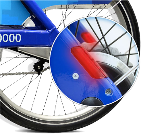 Citi Bike Reflectors - City Bike Nyc Night (513x485), Png Download
