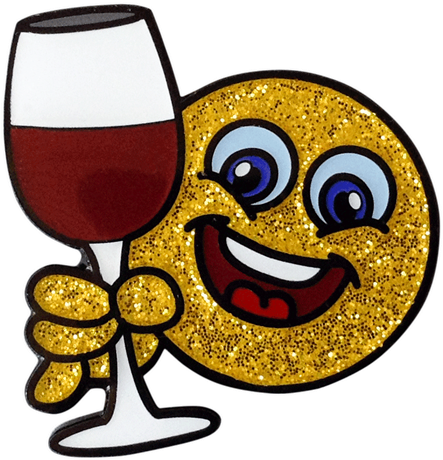 Smiley Face Ball Marker & Hat Clip - Clipart Wine And Beer Cheers (500x494), Png Download