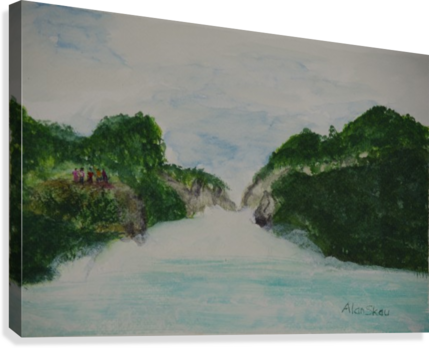Huka Falls N - Painting (429x348), Png Download