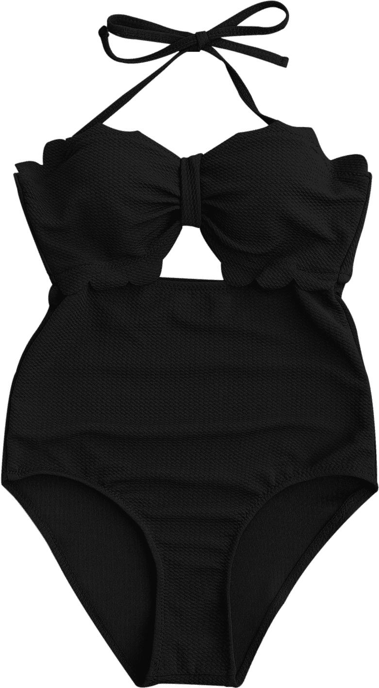 Women's Orange Extreme Cut Out High Leg Swimsuit (1100x1463), Png Download