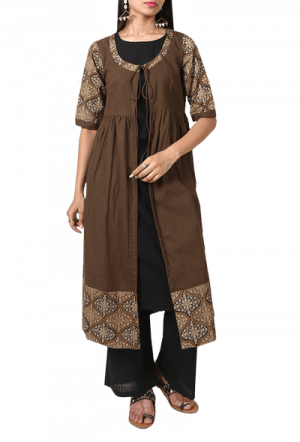 Sbo Fashion Aquamarine Palazzo, Kurti Set 100% Rayon - Ajrak (300x442), Png Download