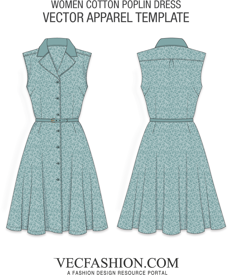 Dresses Suits Vecfashion Cotton Poplin - Frock Design Of Women In Cotton (1000x1000), Png Download
