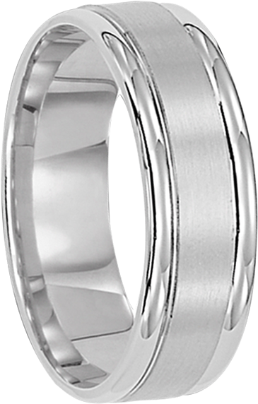 7mm Concave Palladium Wedding Band (490x488), Png Download