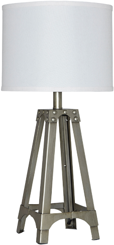Shop Table Lamps - Ashley Furniture L857584 Metal Table Lamp In Silver (800x500), Png Download