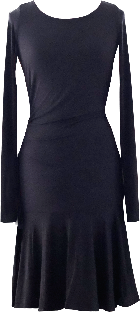 Black Fit To Flare Dress - Dress (831x1413), Png Download