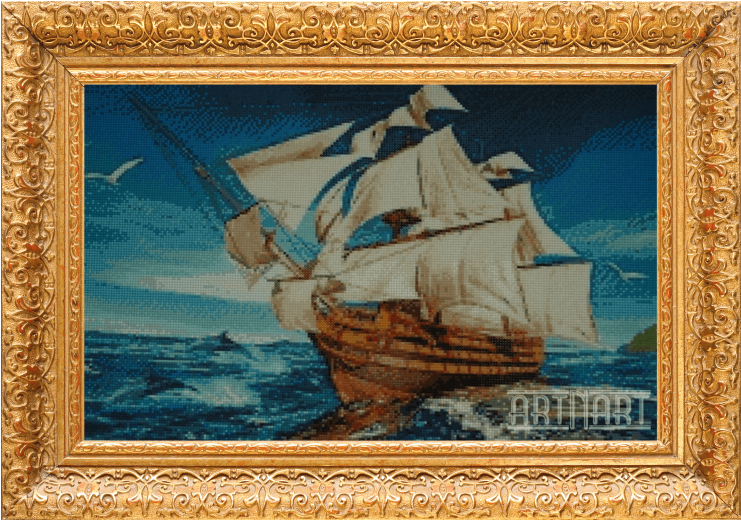 3d Handmade Diamond Painting Floating Ship - Kardinal Offishall / That Chick Right There (740x740), Png Download