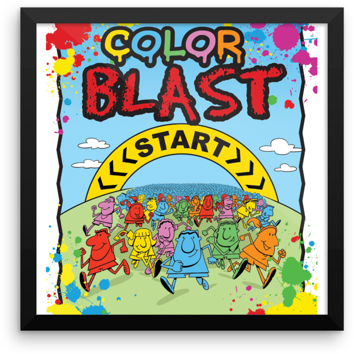 Color Blast Framed Poster - Poster (1000x1000), Png Download