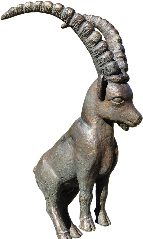 Capricorn,bronze Statue,animal - Statua Capricorno Segno Zodiacale (500x806), Png Download
