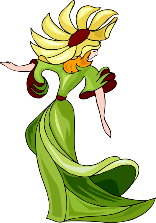 Floral Design Common Sunflower Cut Flowers Woman - Dance (526x750), Png Download