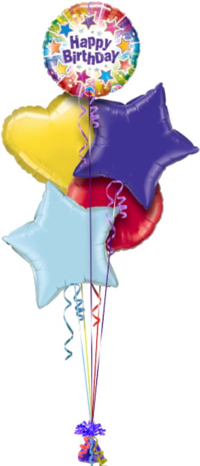 Birthday Blast Birthday Balloon - Birthday Radiant Stars 18 Round Holograph Balloon - (286x686), Png Download