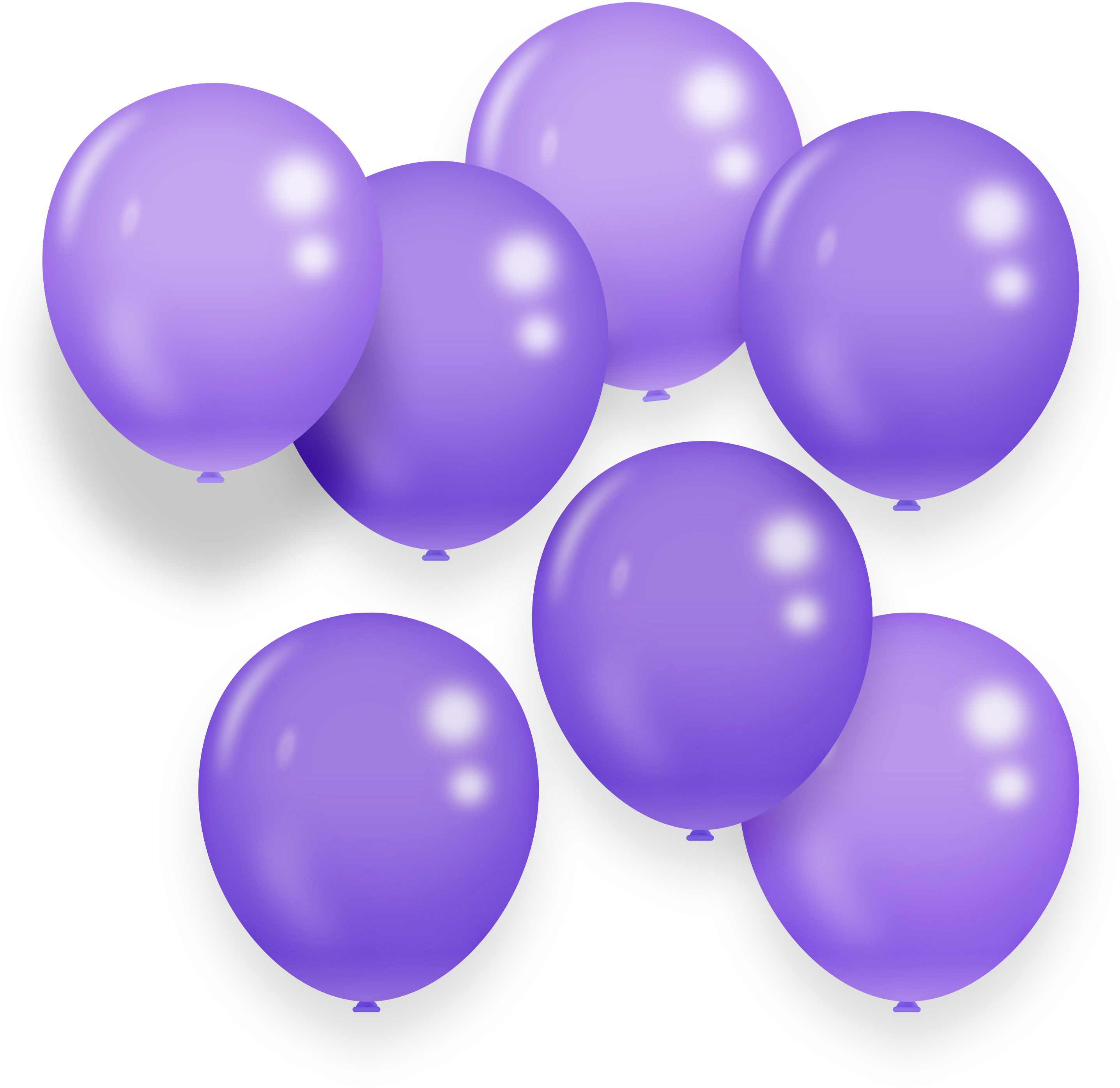 Hand Painted Cartoon Purple Balloon Decoration Vector - Purple (3184x3152), Png Download