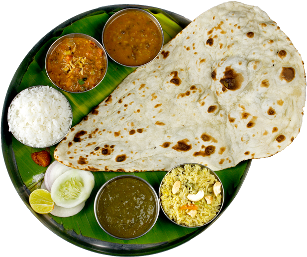 North Indian Meals - Indian Thali Transparent Background (692x614), Png Download