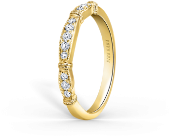 Stella 18k Yellow Gold Ladies Wedding Band - Kirk Kara K196-b Wedding Ring (600x450), Png Download