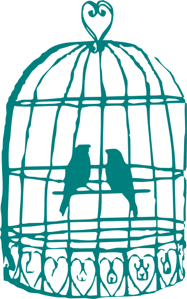 Love Birds Clipart Female Bird - Birds In The Cage Clipart (372x593), Png Download