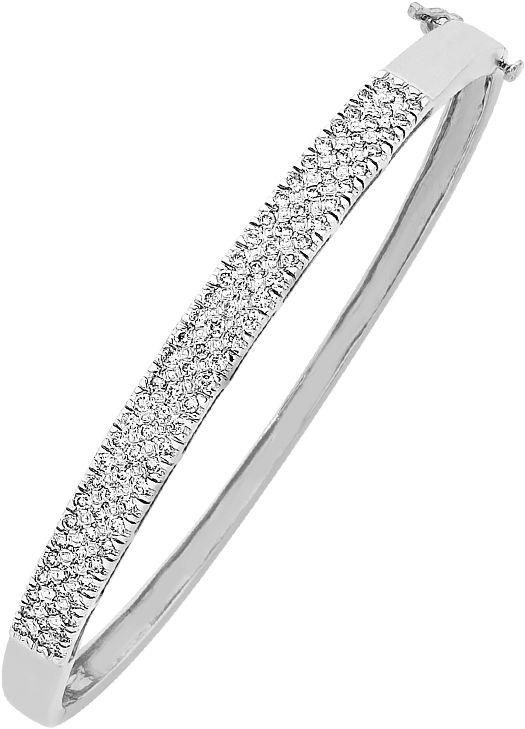 Diamond Bangle White Gold (606x774), Png Download