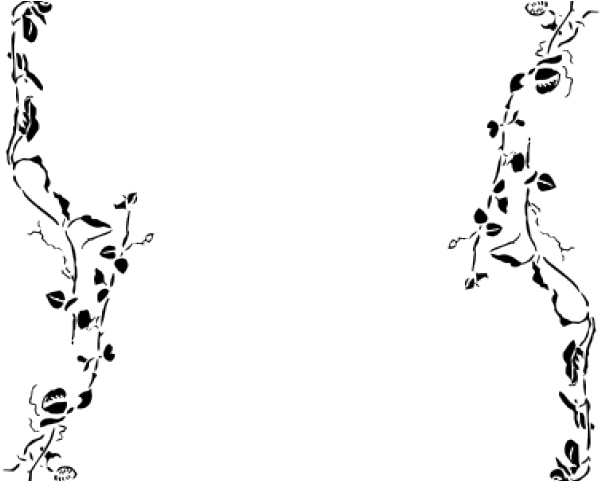 Page Border Designs Flowers Black And White - Black Borders Transparent Background (640x480), Png Download