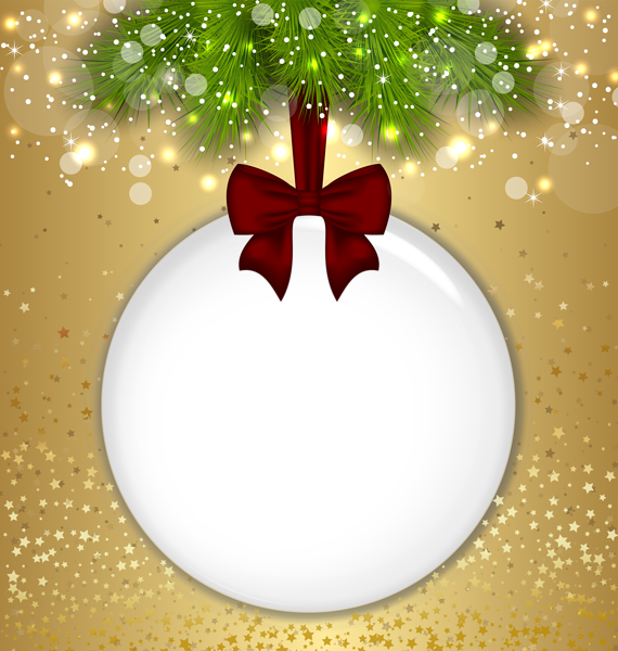 Christmas Ball Transparent Png Gold Frame - Christmas Ball Frame Png (570x600), Png Download