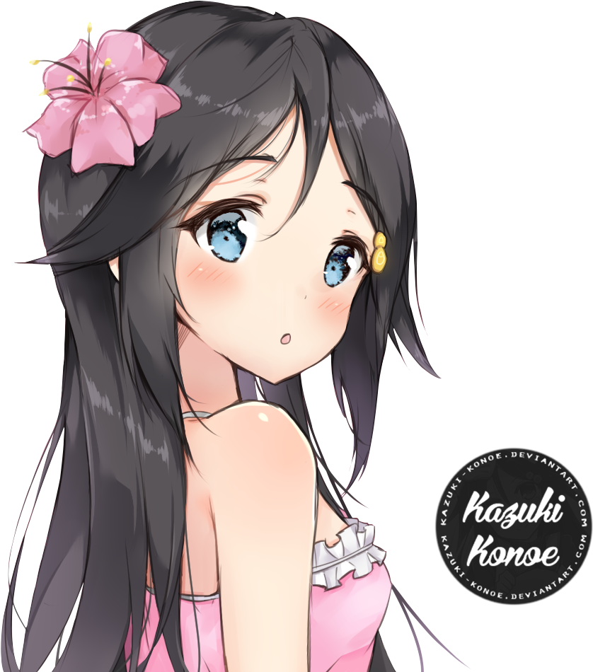 261 Images About Anime - Anime Black Hair Girl Cute (1179x1032), Png Download