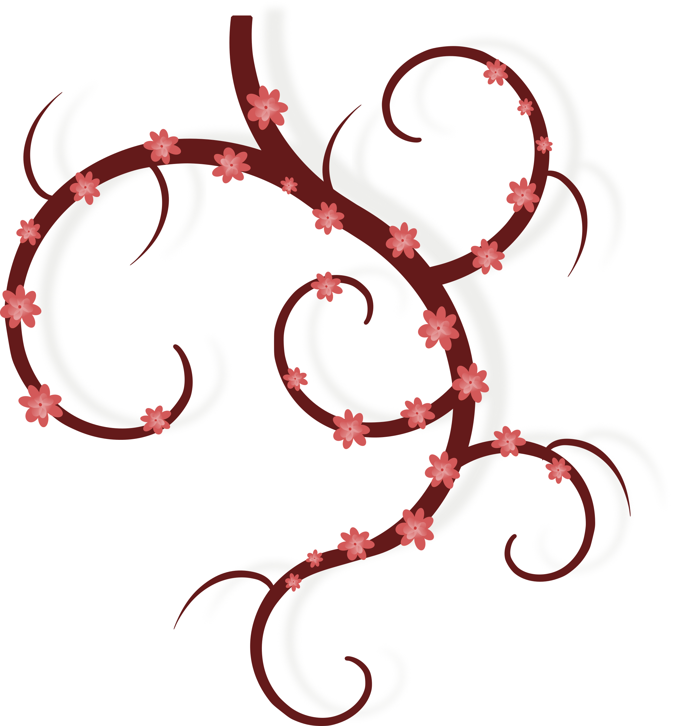 Spring Swirl Clipart, Vector Clip Art Online, Royalty - Grey And Pink Borders (833x900), Png Download