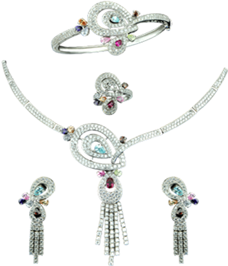 White Gold Sets - Body Jewelry (390x390), Png Download