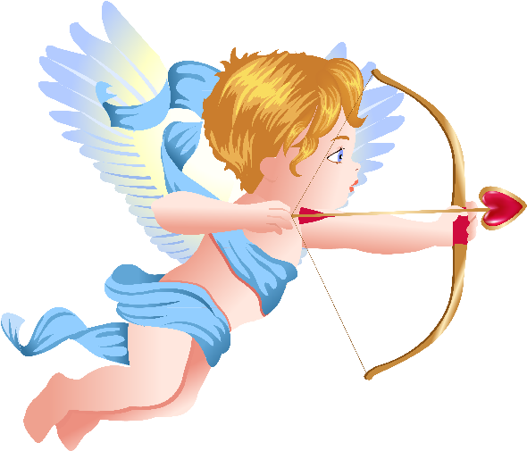 Cupid Clipart Blue - Cupid Cute Png (600x600), Png Download