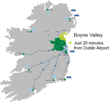 Boyne Valley Map - Killarney National Park Ireland Map (380x366), Png Download