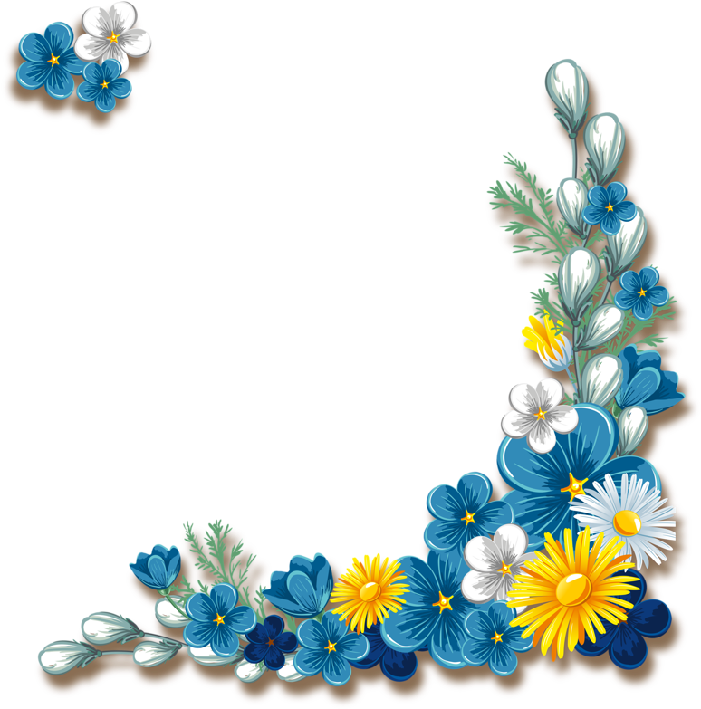 Яндекс - Фотки - Marcos De Flores Azul Png (794x800), Png Download