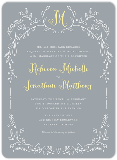Woodland Border Wedding Invitation - Wedding Invitation (480x480), Png Download
