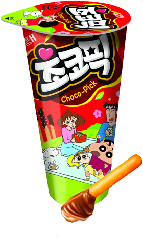 Sticks Cup De Crema De Chocolate - Haitai Choco Pick Stick, With Colored Sprinkles, 1.6 (378x567), Png Download