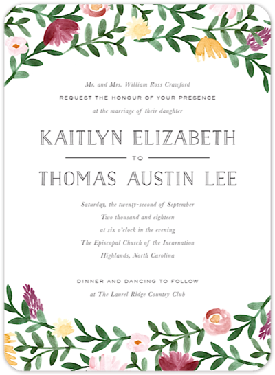 Woven Garland Invitation - Wedding Invitation (620x620), Png Download