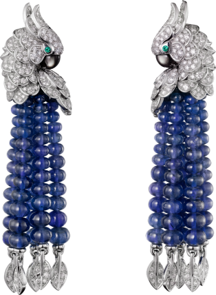 Les Oiseaux Libérés Earrings White Gold, Gray Mother - Cartier Red Earrings (314x428), Png Download