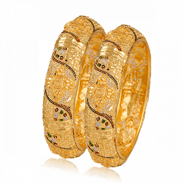 Nilanjan Arts 22k Gold Plated Colour Handmade Bangles - Dubai (375x375), Png Download
