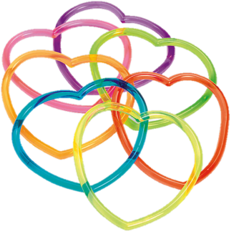 6 Dozen Vinyl Heart-shaped Jelly Bracelets (500x500), Png Download