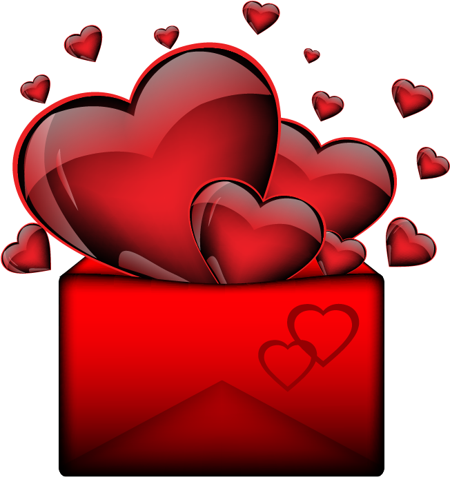 I Love Getting Mail Love Clip Art, Cards - Corazones En Color Morado (666x701), Png Download