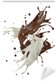 Chocolate With Milk Splash Isolated On White Background - Chocolate (400x400), Png Download