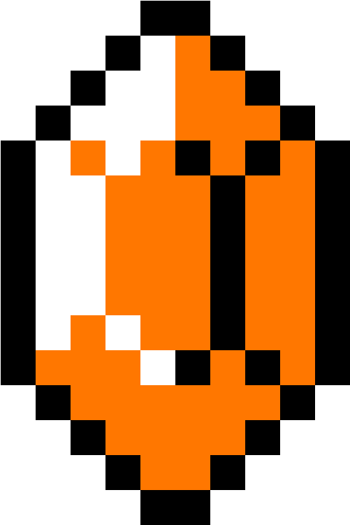 Orange Rupee - Zelda Rupee Pixel Art (750x850), Png Download