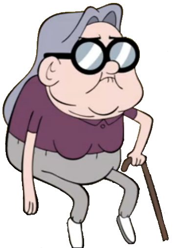 Old Woman In Purple Appearance - Gravity Falls Old Lady (364x507), Png Download