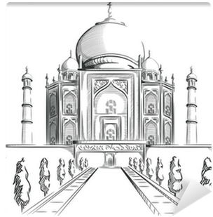 Sketch Of India Landmark, Taj Mahal Wall Mural • Pixers® - Taj Mahal (400x400), Png Download