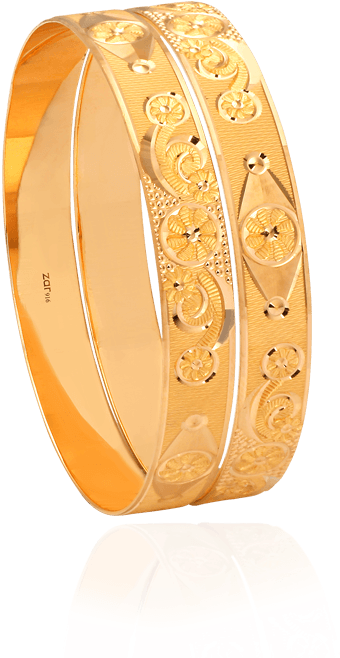 Traditional Gold Bangles, Hollow & Flat Bangles Design - Gold Flat Designed Bangles (800x800), Png Download