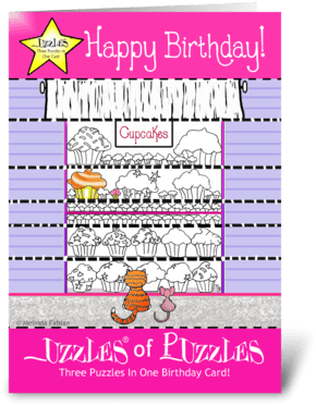 Cupcake Birthday Greeting Card - Greeting Card (350x396), Png Download