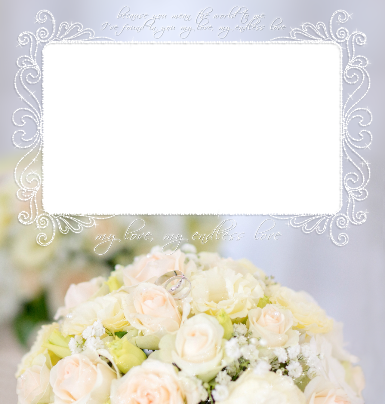 Clipart Wedding Roses Sunset Frame Png (1280x1344), Png Download