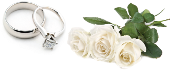 Go To Image - Wedding Ring Flower Png (589x243), Png Download