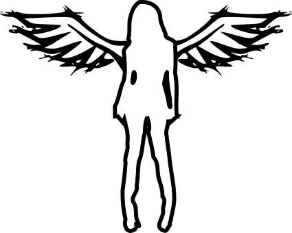 Grunge Gothic Punk Angel Woman Girl Female - Domain Clipart Angel (425x340), Png Download