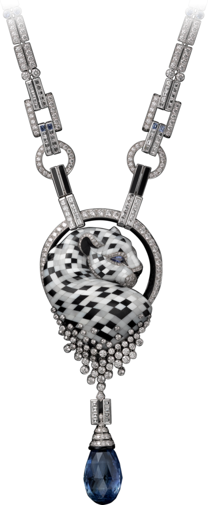 723334 - Scale - 2000 - High - Cartier Necklace Panther (422x1024), Png Download