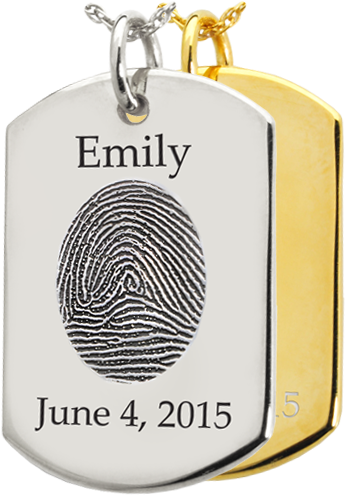 Personalized Picture & Handprint Jewelry - Funeral Homes Fingerprint Necklace (500x500), Png Download