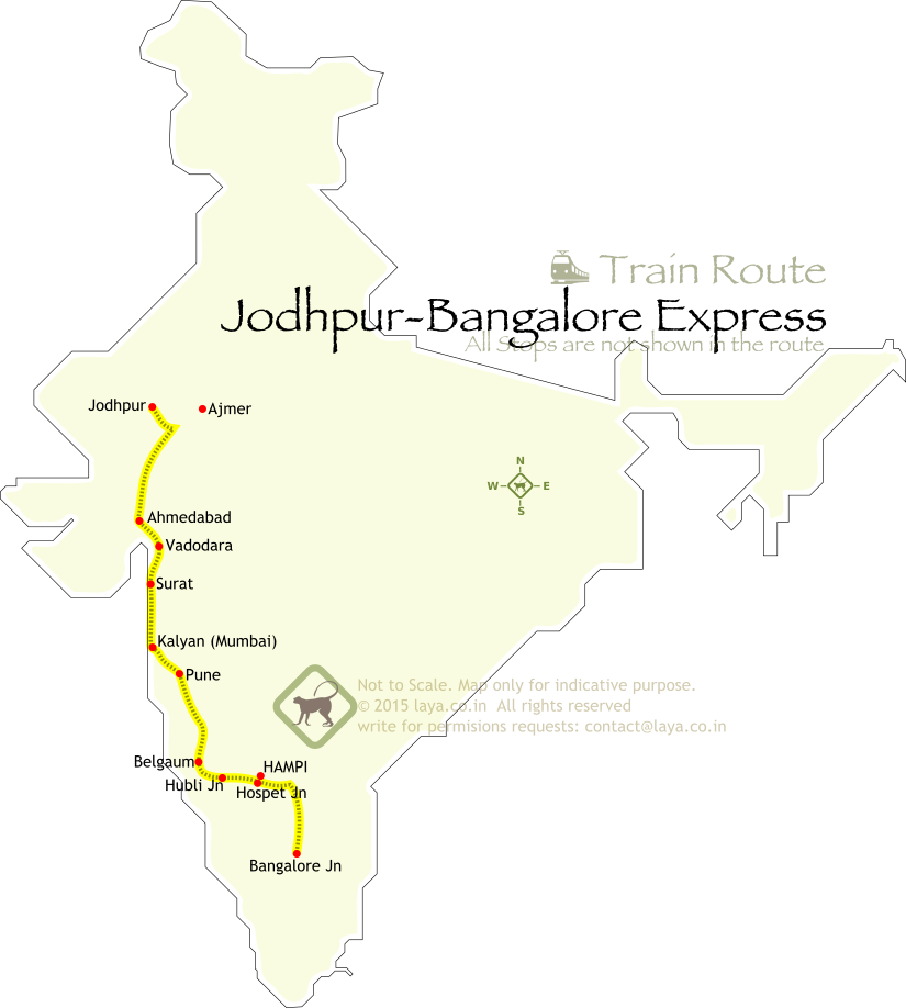 Train Number 16507 Jodhpur Banglore Express Bhagat - Garib Nawaz Express (825x918), Png Download