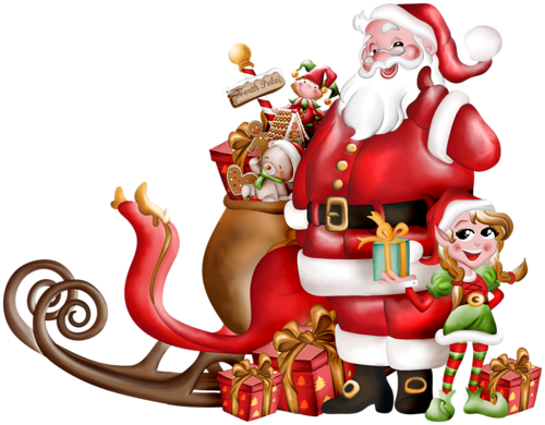 Png - Dessin Traineau Pere Noel En Couleur (500x390), Png Download