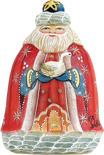 Publicat De Eu Ciresica La - G.debrekht Santa With Goose (404x600), Png Download