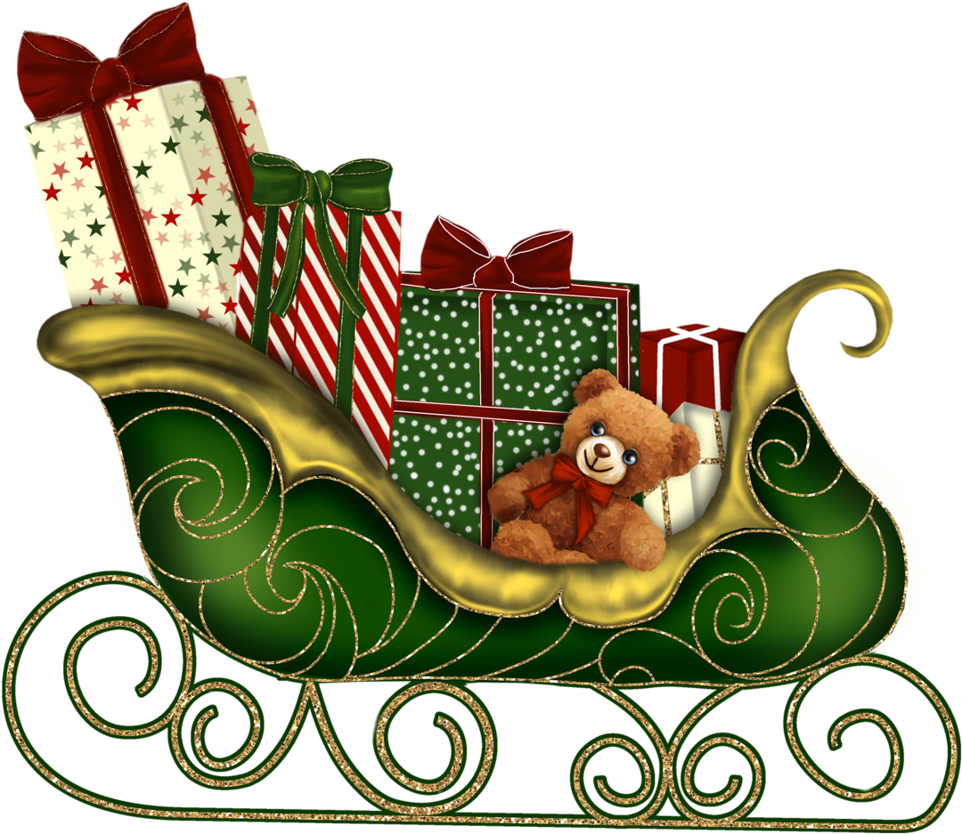Element02 - Christmas Sleigh Clipart (1280x1059), Png Download
